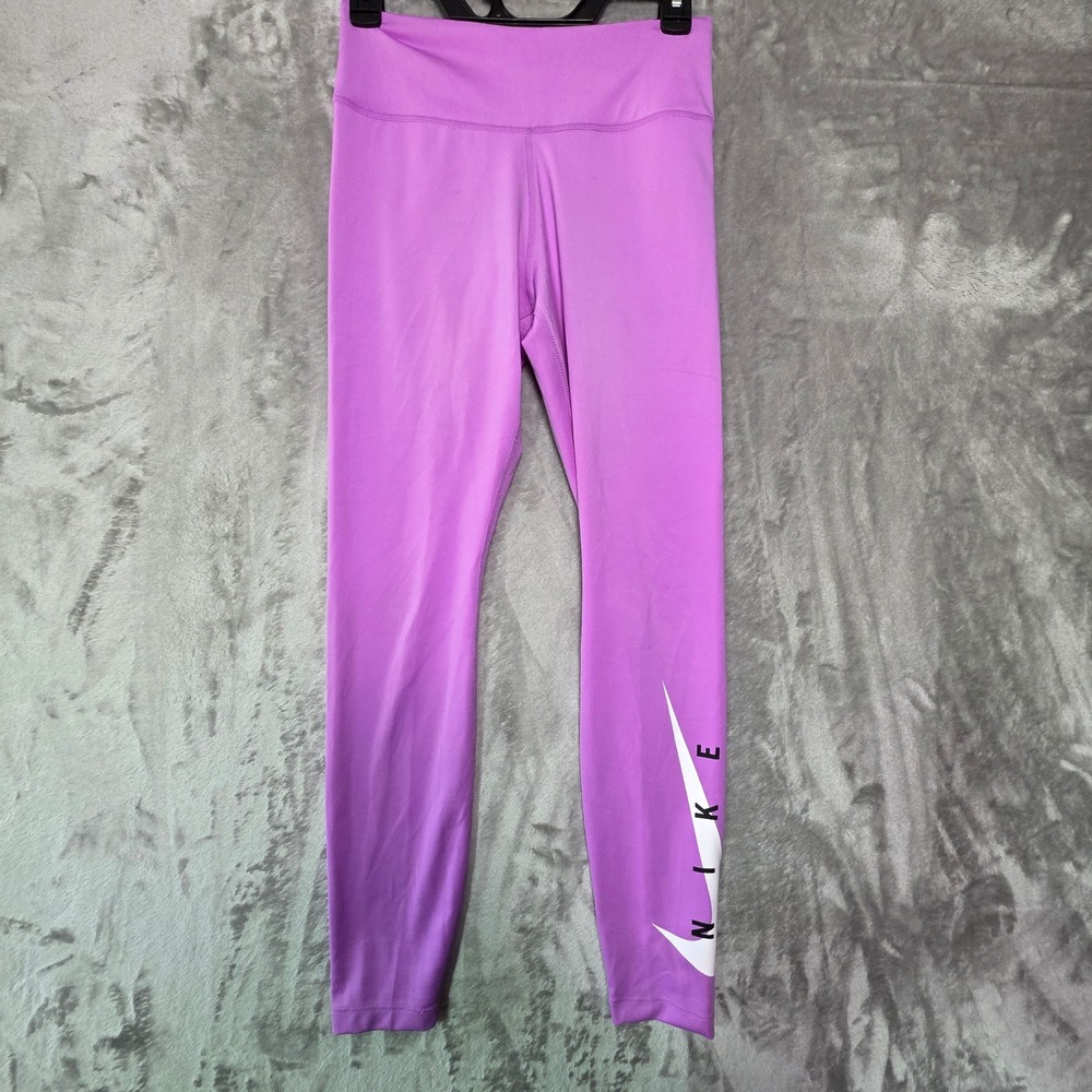 Nike Womens Dri-FIT High Waisted Graphic Leggings Purple CU4650-506 Small